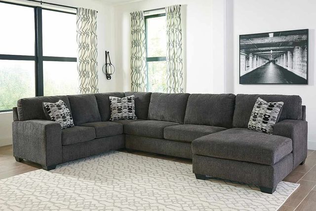 Signature Design by Ashley® Ballinasloe 3-Piece Smoke Right-Arm Facing Sectional and Chaise-1