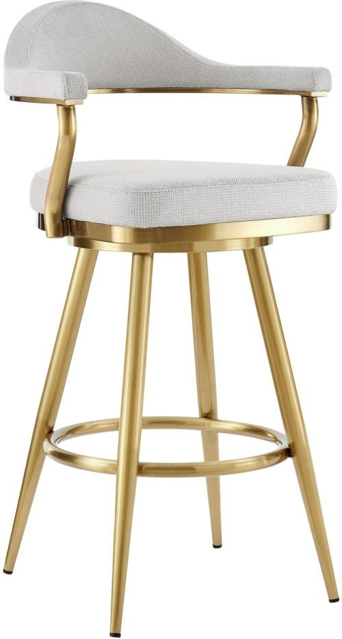 Armen Living Justin Gold/Silver Swivel Counter Stool-0