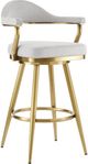 Armen Living Justin Gold/Silver Swivel Counter Stool-0