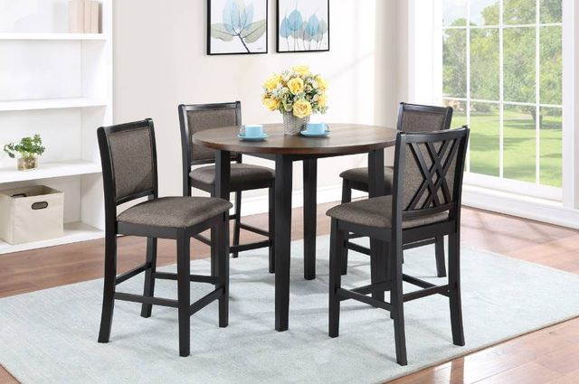 New Classic® Home Furnishings Potomac 5-Piece Black/Brown Counter Height Dining Set-1