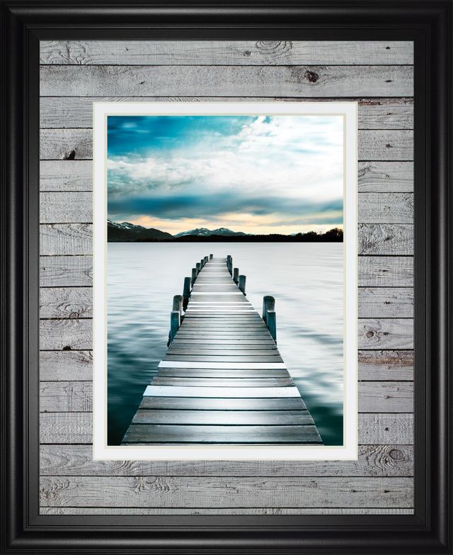 Classy Art “Jetty” By Interfoto – Danita Delimont Blue 34 in. x 40 in. Framed Print Wall Art-0