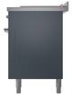 Ilve® Nostalgie II Noblesse 60'' Blue Gray Pro Style Dual Fuel Range with Chrome Trim-3