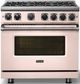 Viking® 7 Series 36" Blush Pro Style Natural Gas Range-2