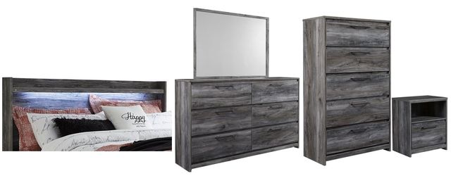 Signature Design by Ashley® Baystorm 5-Piece Gray King Panel Headboard Bedroom Set-0