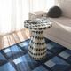 TOV Furniture Halio Blue/Cream Shell Side Table-1