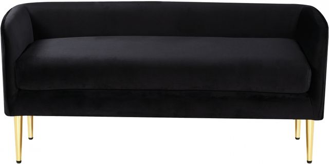 Meridian Furniture Audrey Black Velvet Accent Bench -1