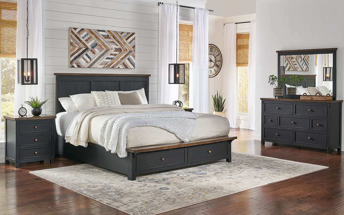 Stormy Ridge 6 Piece Storage Bedroom - Chicory/Slate Black Stormy Ridge 6 Piece Storage Bedroom - Chicory/Slate Black