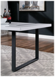 Furniture of America® Alessia White Marble Dining Table with Black Base -2
