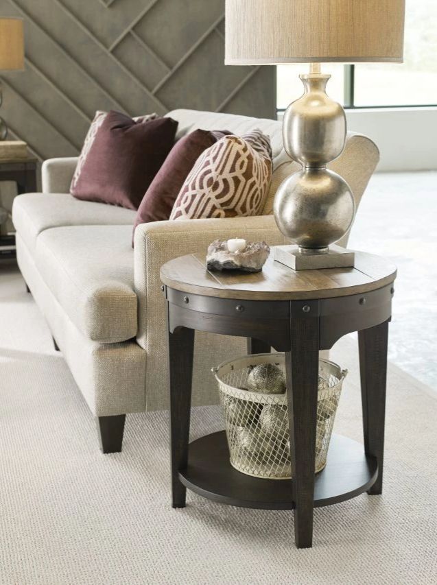 Kincaid® Plank Road Artisan's Charcoal Round End Table-2