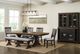 Elements International Montrose Espresso/Light Gray Upholstered Dining Bench-1