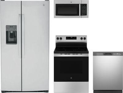 GE 4 Piece Stainless Steel Electric Kitchen Package