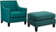 Elements International Erica Teal Chair and Ottoman Set-0