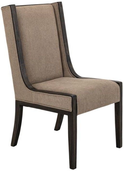 International Furniture Direct Balam Brown/Stained Dark High Backrest Side Chair-0