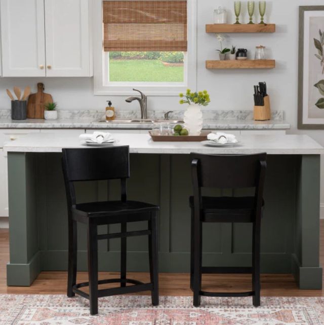 Linon Brompton 2-Piece Black Counter Stool-1