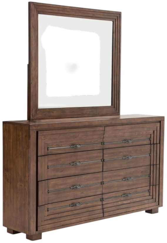 Michael Amini® Carrollton Rustic Ranch Dresser with Mirror-0