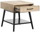 Magnussen Home® Fletcher Driftwood Rectangular End Table with Black Base-2