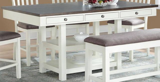 Urban Styles Furniture Chelsea Gray Counter Height Dining Table with White Base