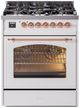 Ilve® Nostalgie II Series 30" White Pro Style Dual Fuel Range-0