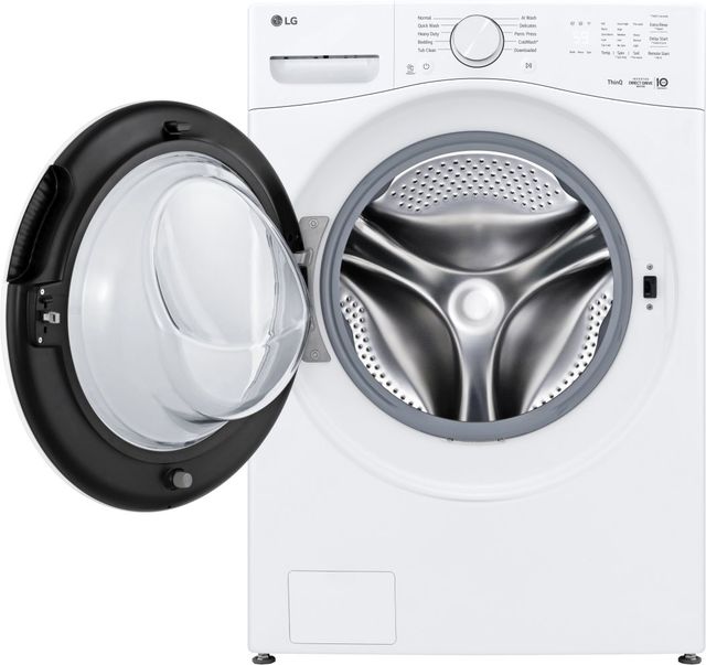 LG 4.5 Cu. Ft. White Front Load Washer with AI Wash-1