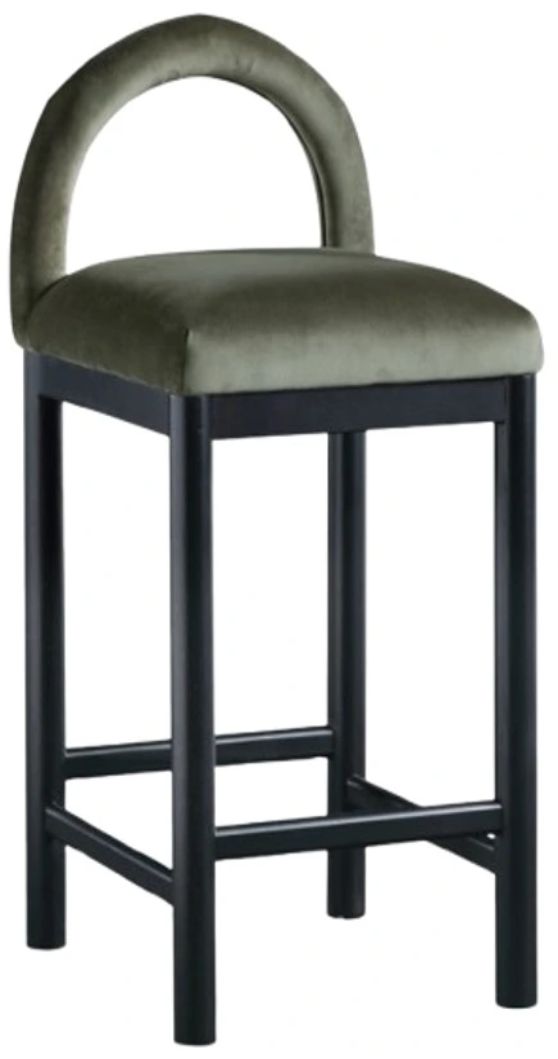 Meridian Furniture Conrad Black/Green Upholstered Counter Stool-0