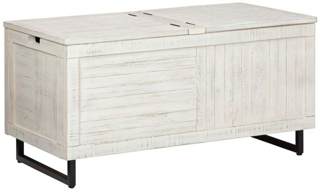 Signature Design by Ashley® Coltport Distressed White Storage Trunk-3