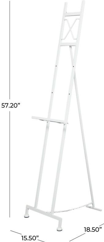 Deco Marche White Tall Adjustable 3 Tier Display Easel with Chain Support-2