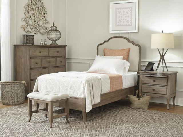 aspenhome® Provence Patine Youth Full Upholstered Panel Bed-1