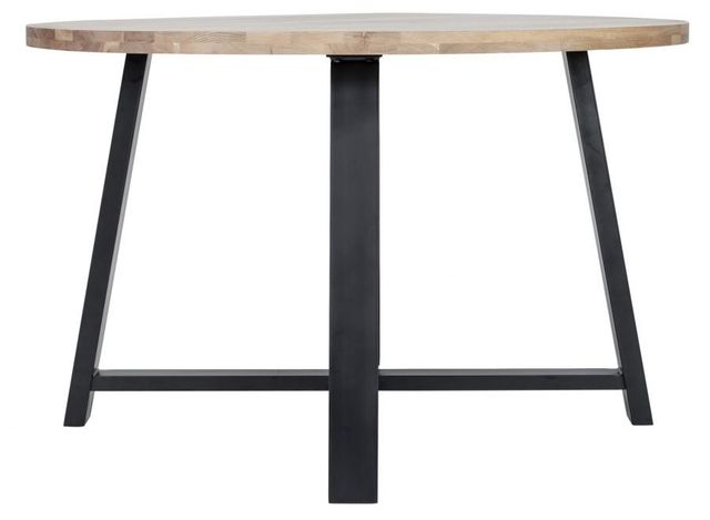 Moe's Home Collection Mila Brown Round Dinning Table with Black Metal Legs-2