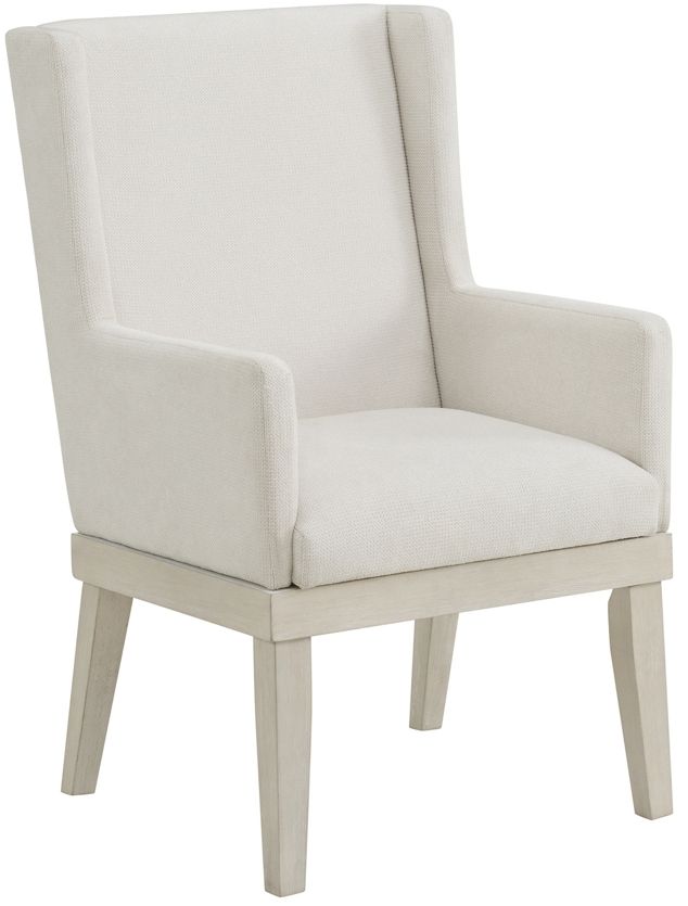 Elements International Avalanche Antique White Dining Arm Chair-0