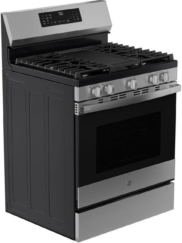 GE Profile™ 30" Fingerprint Resistant Stainless Steel Smart Freestanding Gas Convection Range with No Preheat Air Fry and EasyWash™ Oven Tray-4
