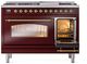 Ilve® Nostalgie II Series 48" Burgundy Pro Style Dual Fuel Range-4