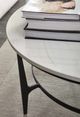 Bernhardt Avondale Beige Round Cocktail Table with Black Metal Base-4