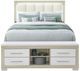 Global Furniture USA Emma Natural/White Queen Panel Bed with LED and USB-1