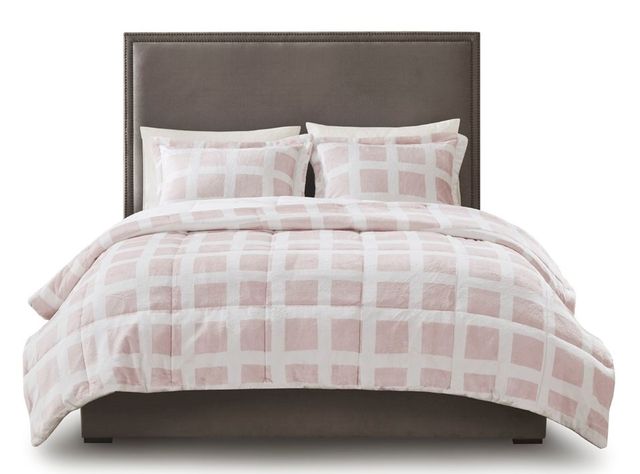 Olliix by Madison Park Mae Blush Twin Plush Comforter Set-0