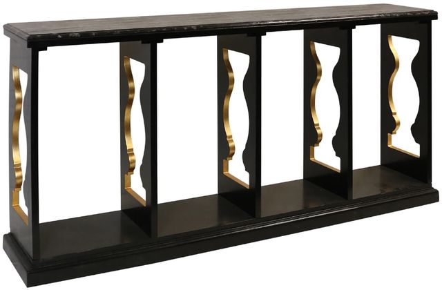 Harp & Finial® Monroe Ebonized Black/Gold Baluster Console-0