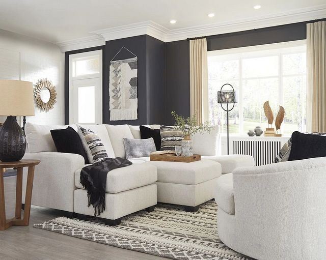 Ashley® Cambri Snow Oversized Round Swivel Chair-5