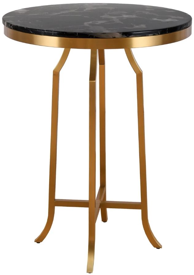 Harp & Finial® Fillmore Black/Brushed Gold Bar Table-0