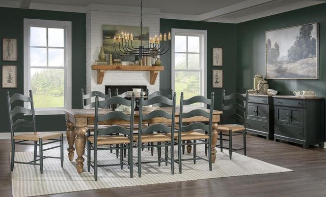 Legacy Classic Vintage Market Mallard Green Rush Seat Dining Side Chair-2