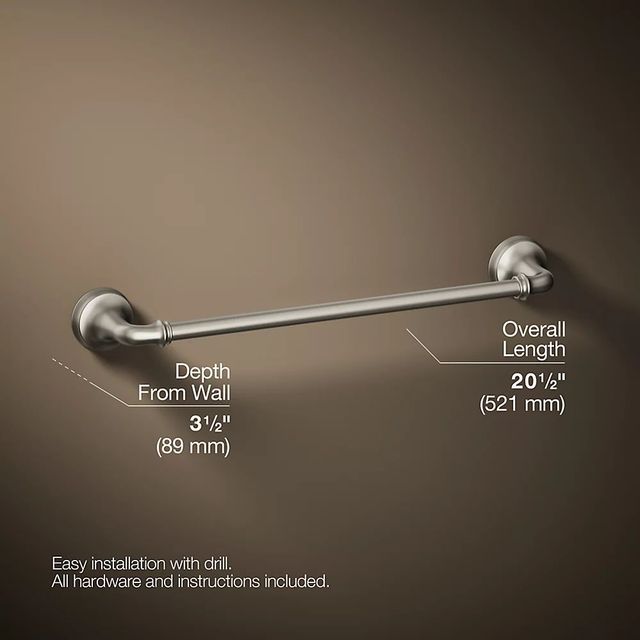 KOHLER® Bellera® Vibrant Brushed Nickel 18" Towel Bar-2