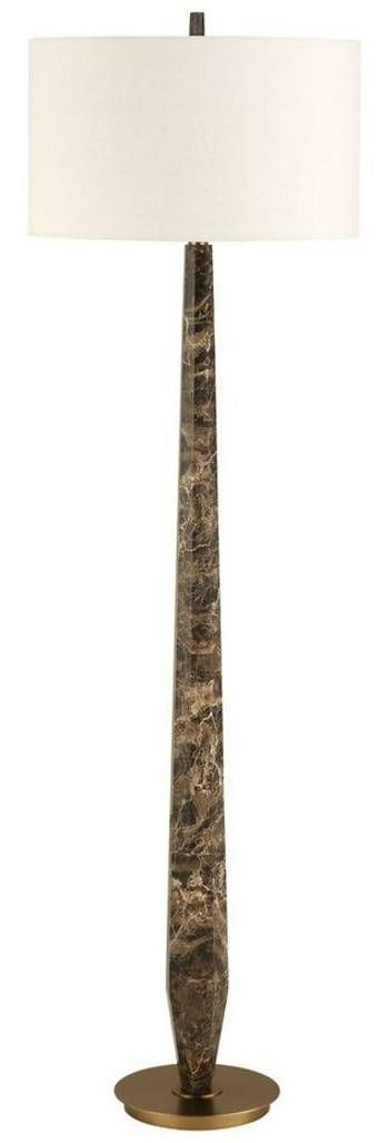 Uttermost® Tyree Brown Marble/Off-White Floor Lamp with Brass Accent-0