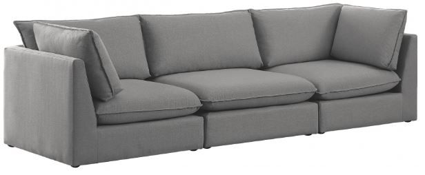 Meridian Furniture Mackenzie Grey 120" Linen Fabric Modular Sofa-0