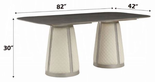 ACME Furniture Kasa Gray Dining Table and Champagne Base-2