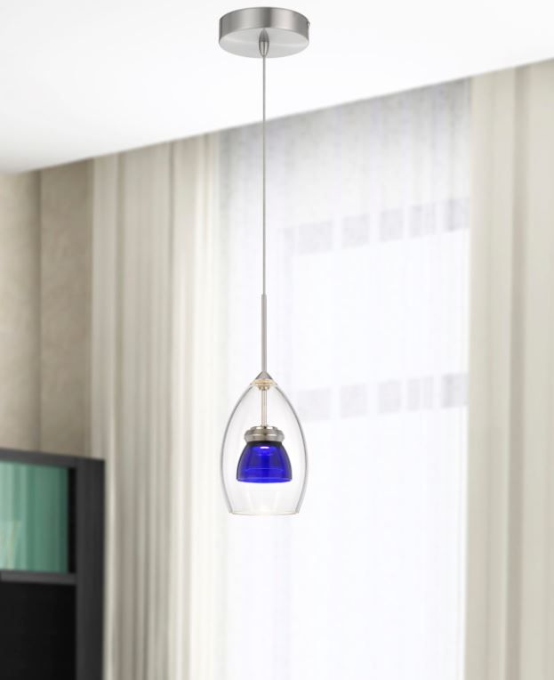 Cal® Lighting & Accessories Clear/Blue Mini Pendant-1