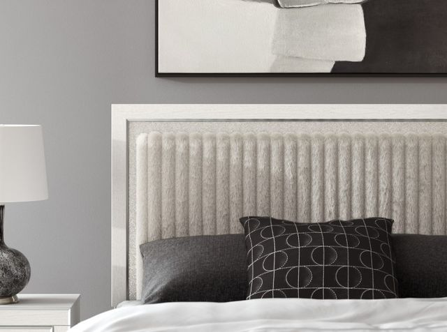 Signature Design by Ashley® Birmonton White Queen Upholstered Panel Headboard-2