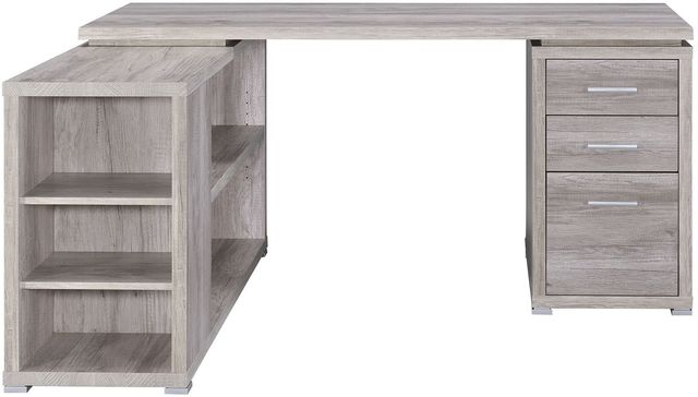 Coaster® Yvette Grey Driftwood L-Shape Office Desk-2