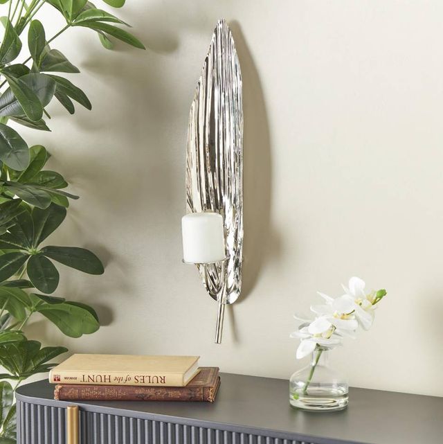 Deco Marche Silver Leaf Slim Wall Sconce-4