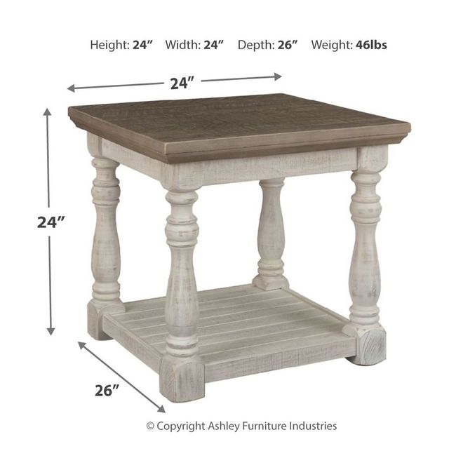 Clearance Signature Design by Ashley® Havalance Gray End Table with Vintage White Base-3