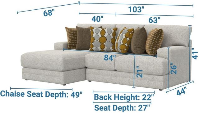 Jackson Furniture Tori 2-Piece Birch Left-Arm Facing Sectional and Chaise-2