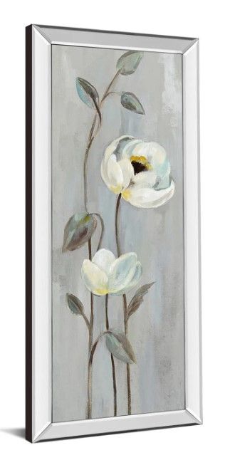Classy Art Neutral Branches I on Gray by Silvia Vassileva Mirrored Frame Wall Art-1