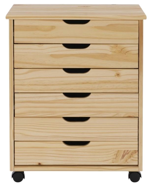 Linon Rudy Natural Wide Rolling Storage Cart-3